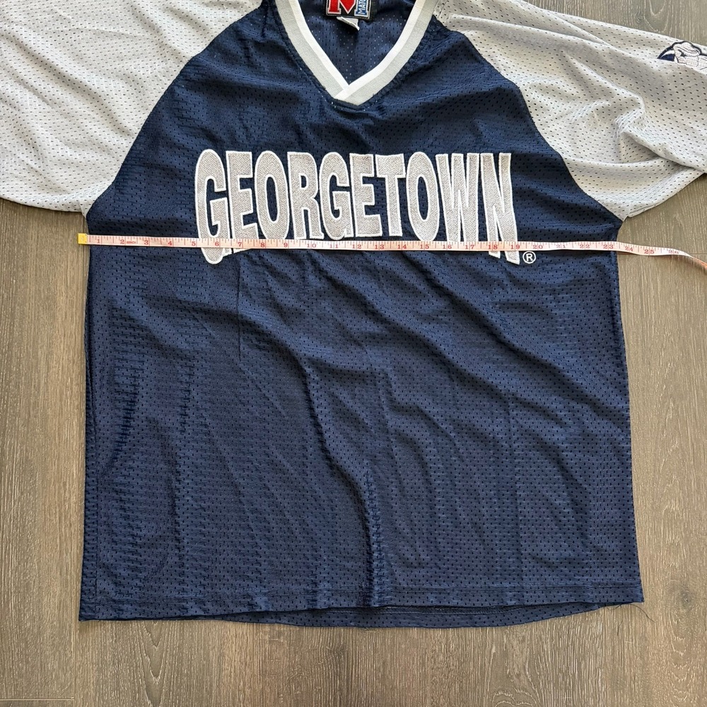 Vintage 90s Georgetown Hoyas Mach‎ 1 One  Mesh Jersey Bulldog Sz L Retro College - Picture 5 of 9